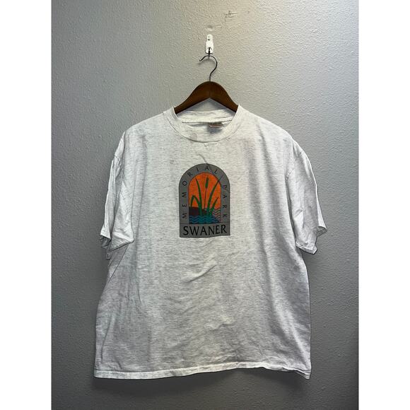 Vintage Swaner Utah Shirt Gray Tee Memorial Run Graphic VTG 90s 1990s Large - Picture 1 of 8